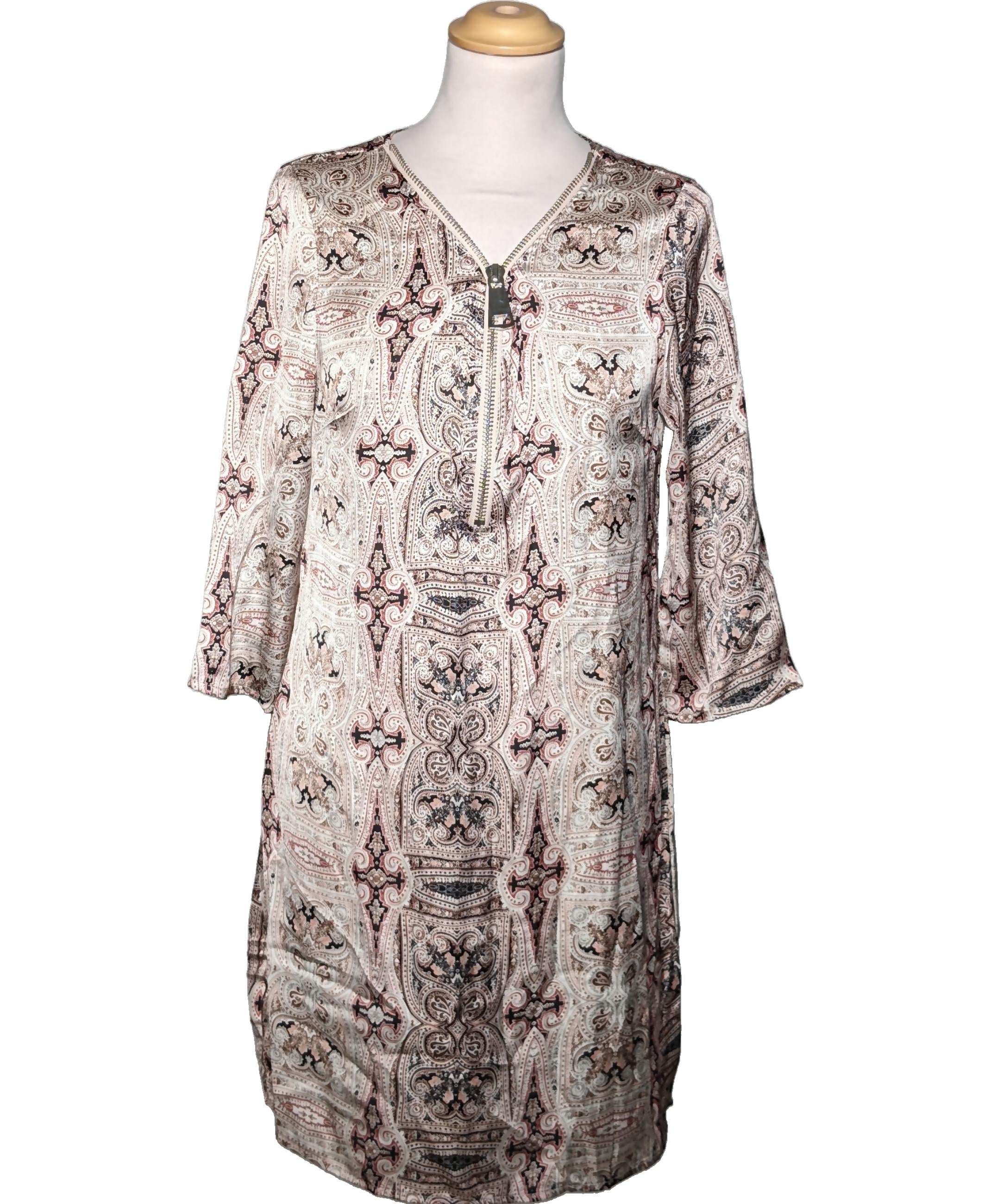 Robe Lulu Love Style Ville - Taille M - Noir Et Beige - Longueur Genou, Entièrement Doublée