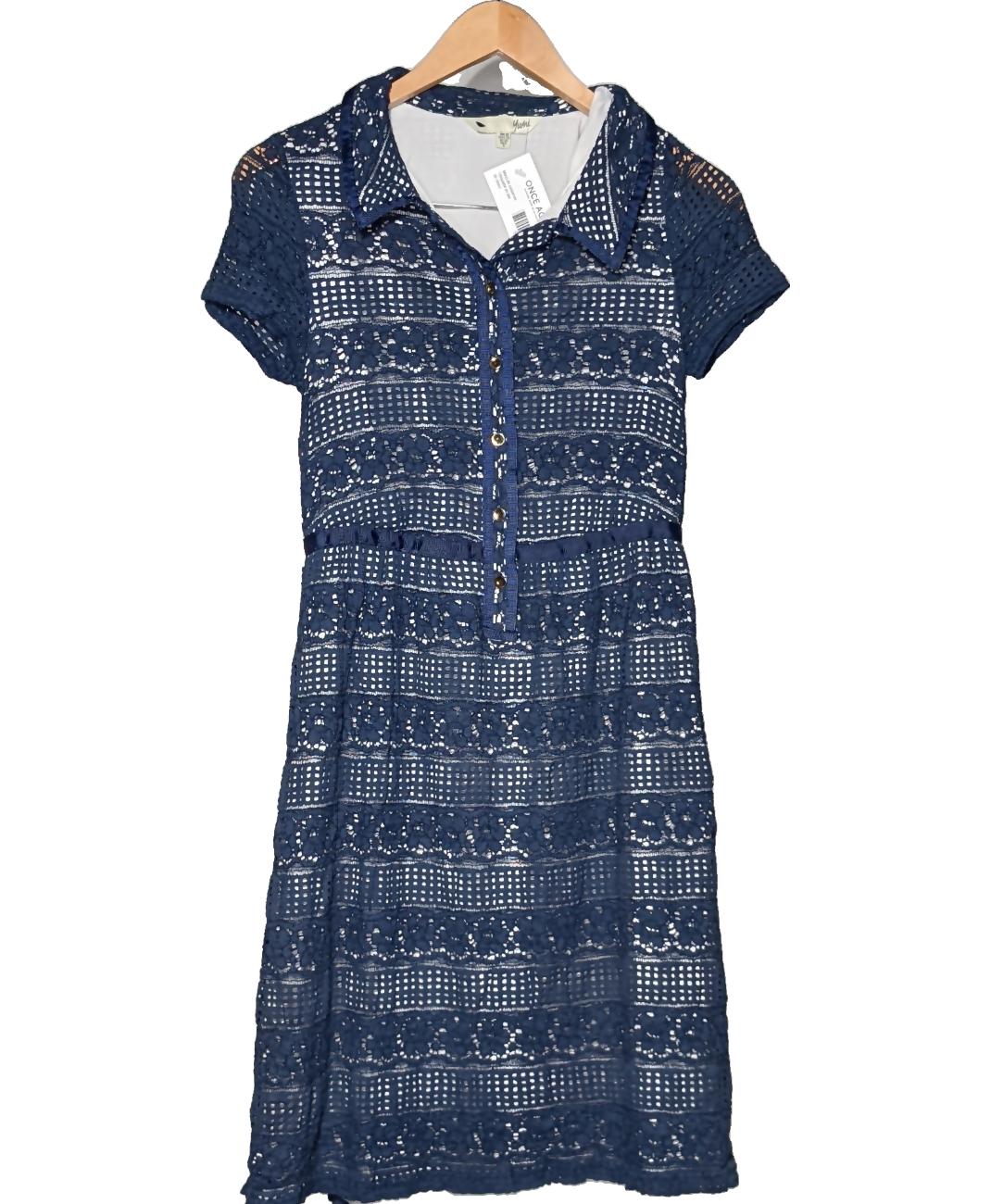 Robe Yuka Imprimé Fleurs Rouges/bleus - Taille 40 (2), Manches Longues, Neuve