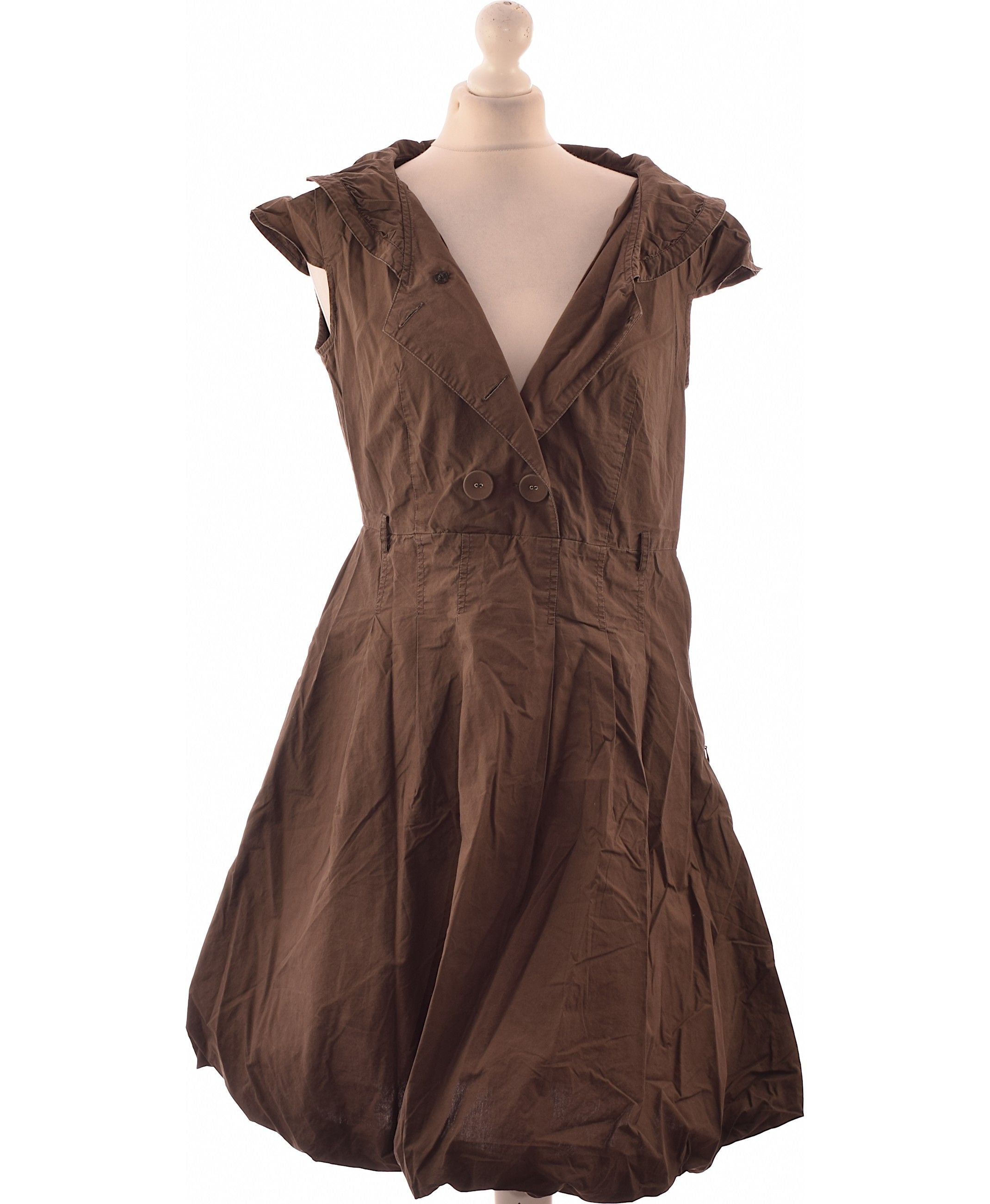 Robe Xanaka Marron Taille 38 - Sans Manches, Longueur Genou - Coton - Occasion Très Bon état