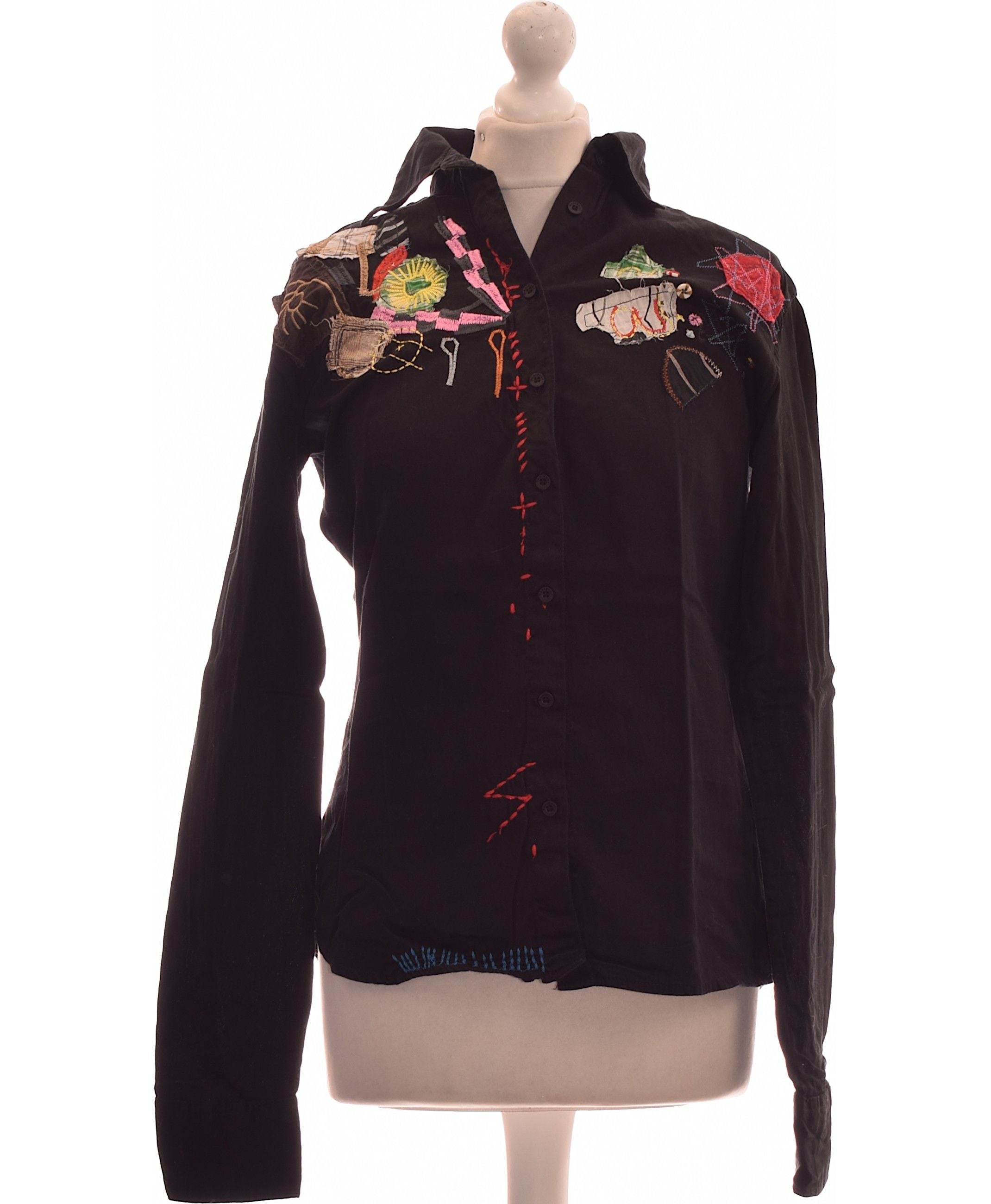 Chemise Fantaisie Desigual - Tons Bleus Et Blanc, Taille XXL, Occasion Très Bon état