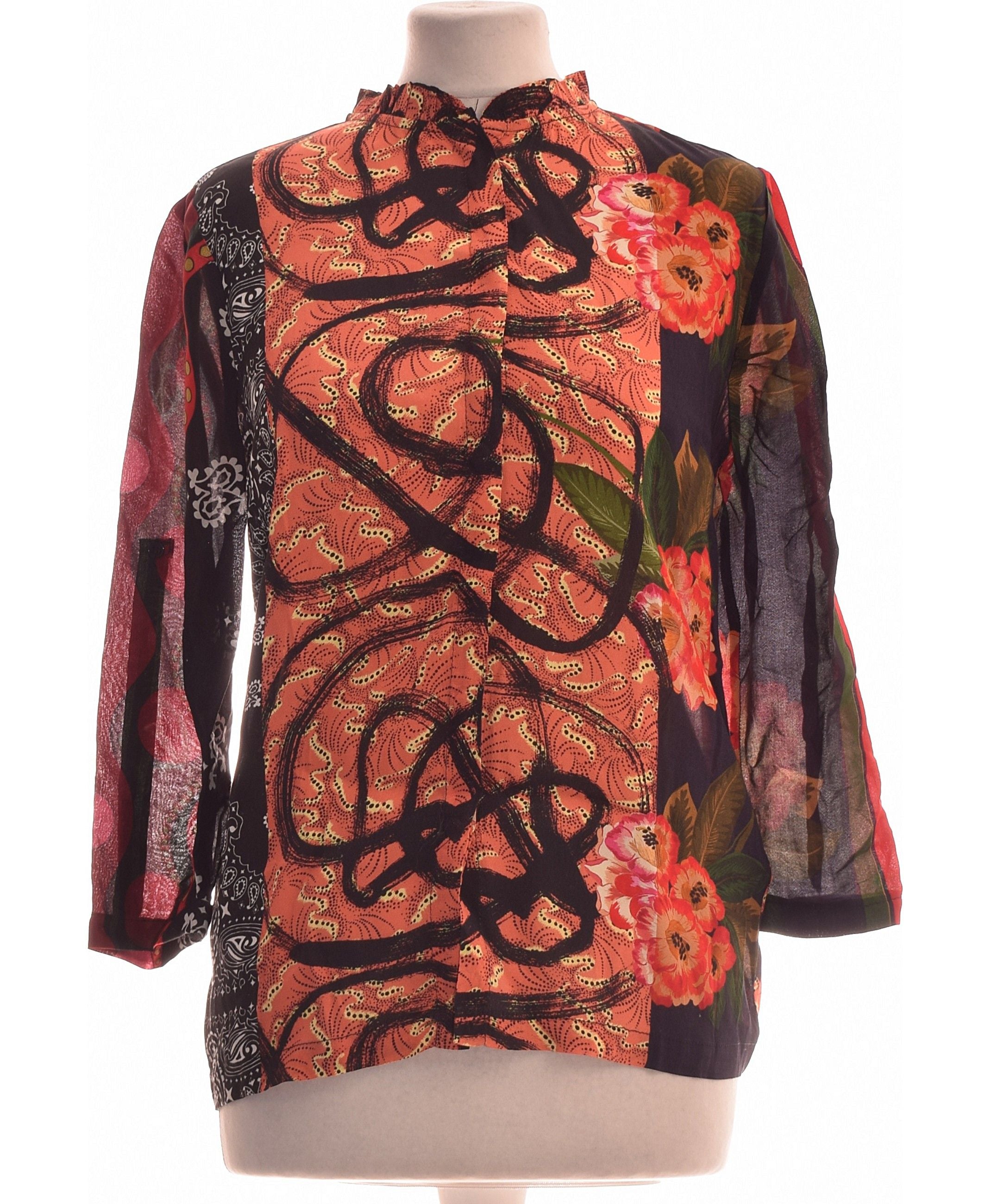 Chemise Fantaisie Desigual - Tons Bleus Et Blanc, Taille XXL, Occasion Très Bon état