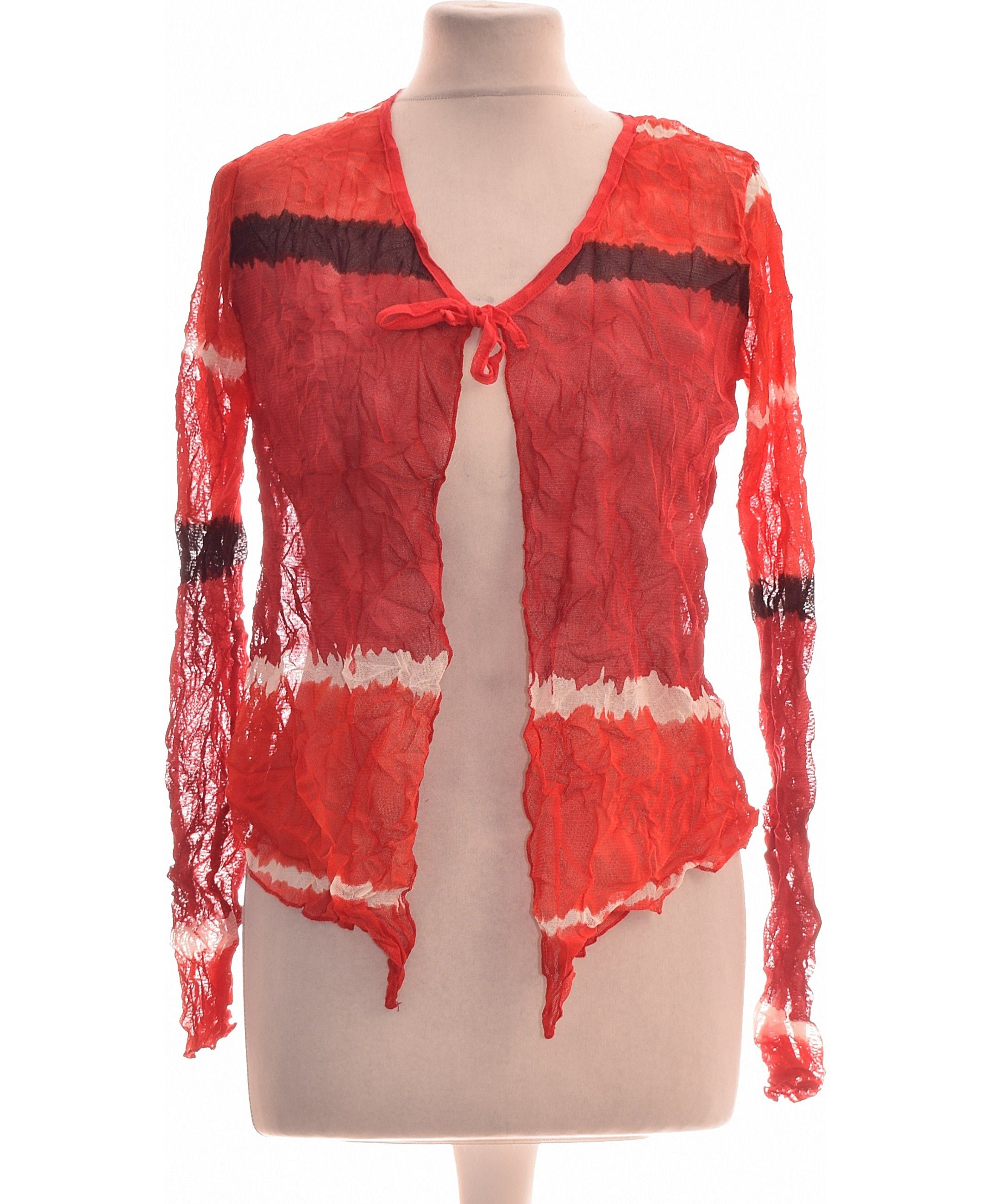 Gilet Cardigan Mado Et Les Autres - Taille 38 (M) - Rouge - Manches Courtes - Occasion Très Bon État - Style Rock