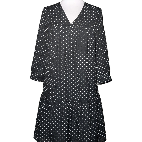 Robe courte droite à manches - marron | be camaïeu Robe courte droite à manches - marron | be camaïeu