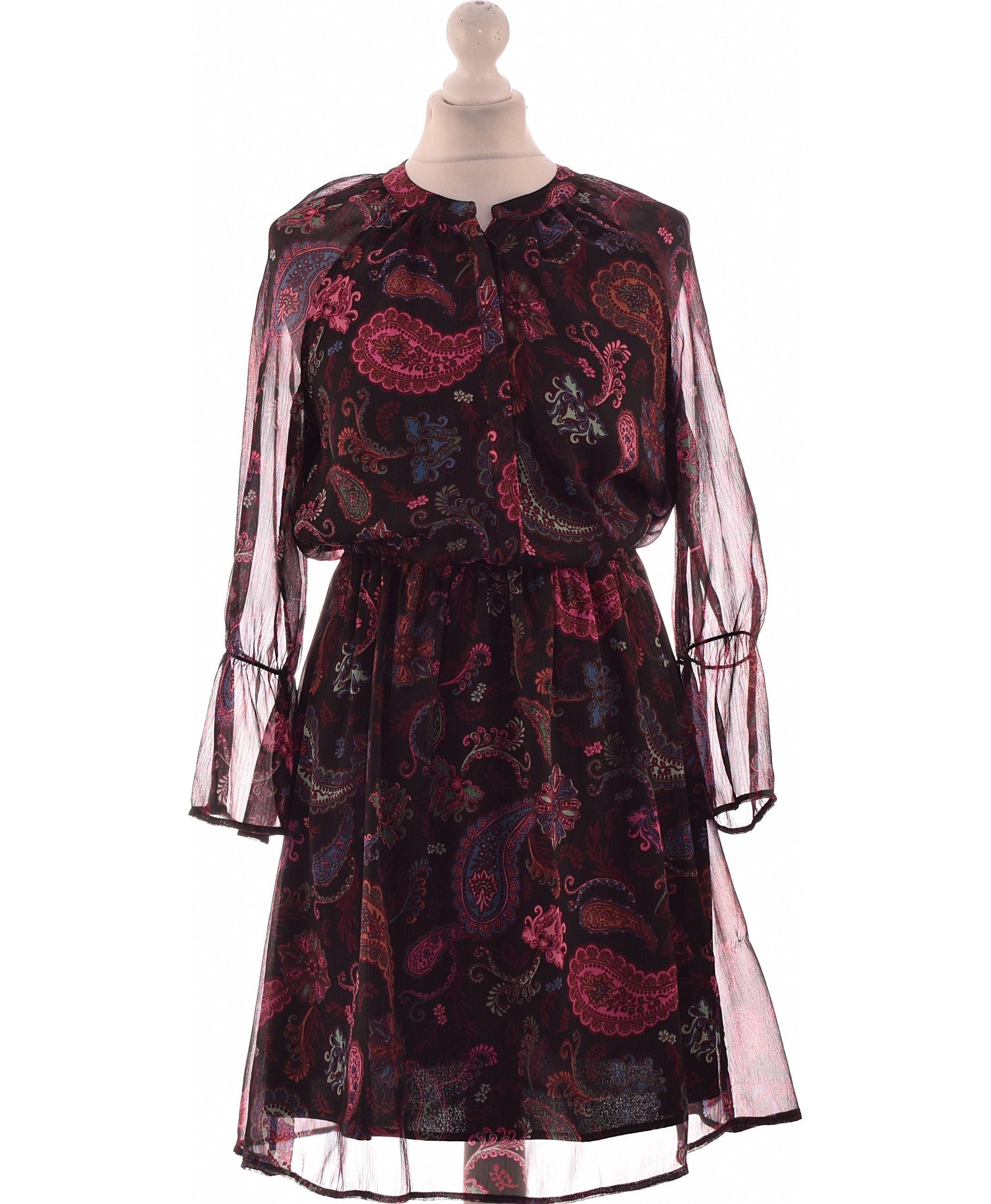 Robe BENETTON en S ou 36 Noir Fermeture devant TBE
