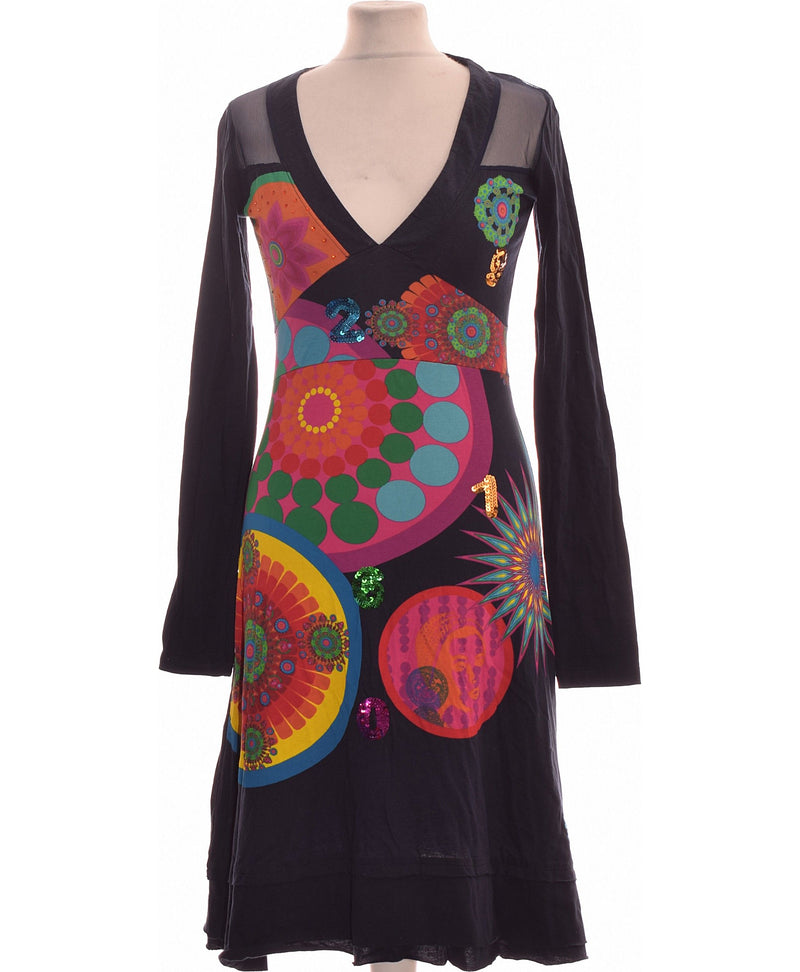 DESIGUAL Robe en Dentelle Bleue Bohème Broderie Femme (EU 36